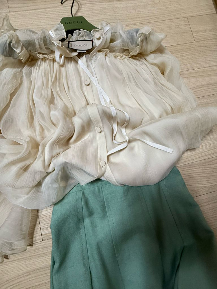 구찌 린넨 혼방 스커트 36사이즈--4