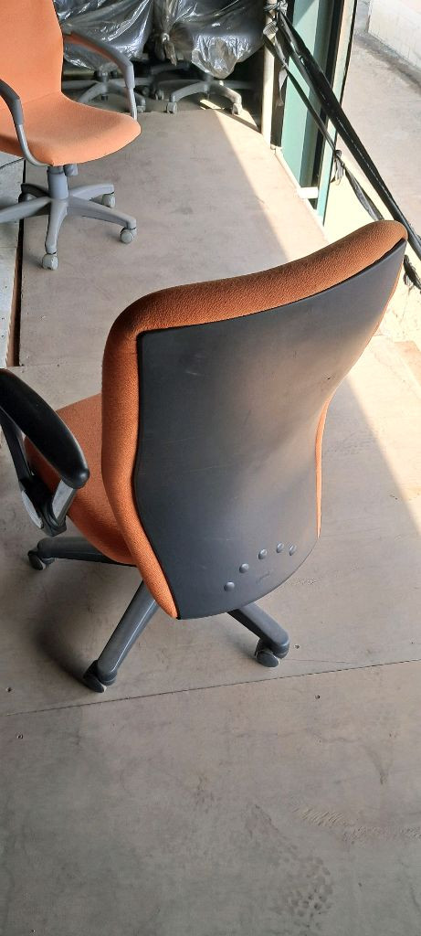 다원사무용의자 오렌지색회전의자 천의자 패브릭바퀴의자--4