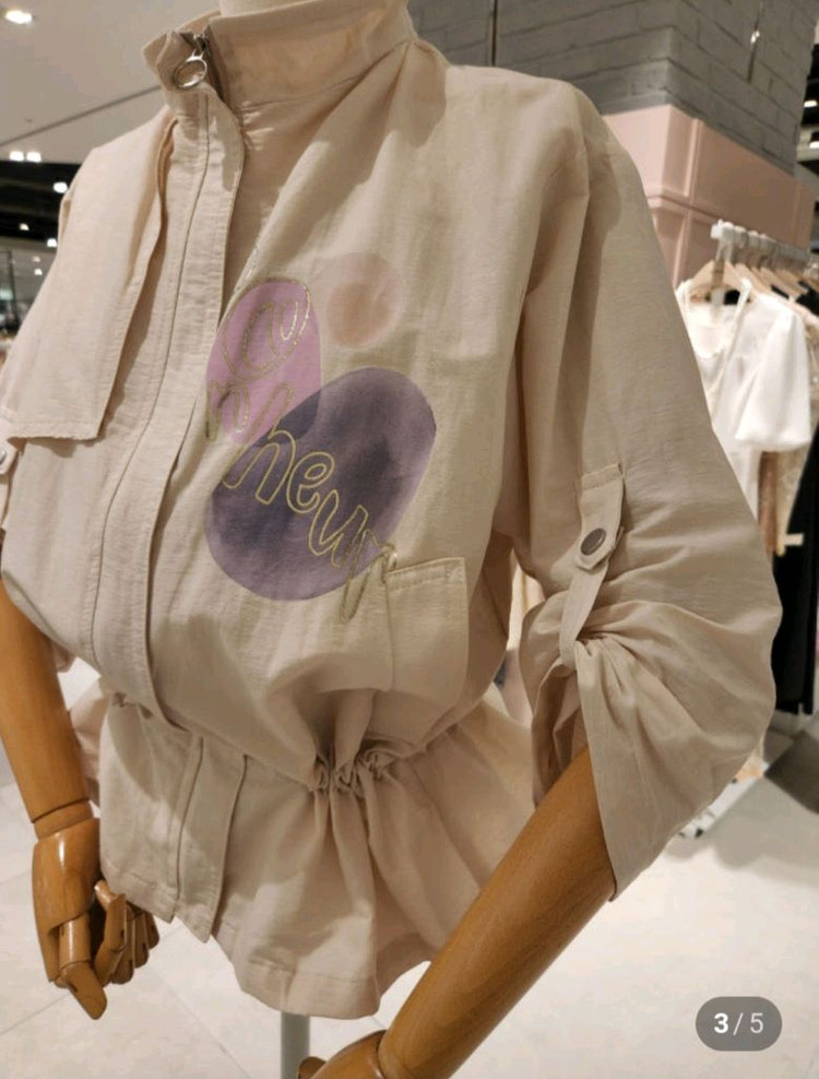 (새상품)샤틴 프린팅 롤업 점퍼 프리사이즈--3