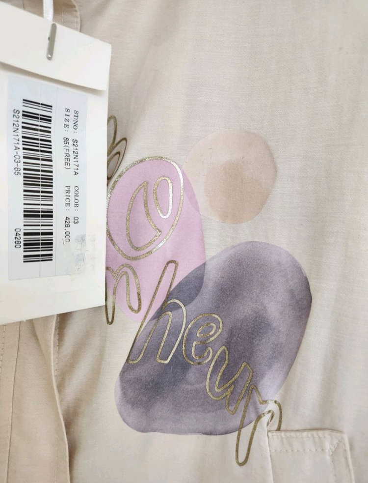 (새상품)샤틴 프린팅 롤업 점퍼 프리사이즈--4