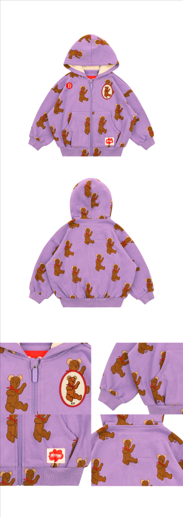 베베드피노 올오버 테디집업후드점퍼 새제품 120 정가59000--1