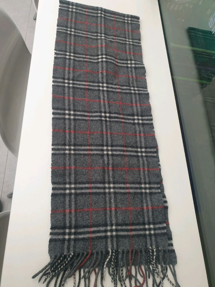 울 체크 머플러--2