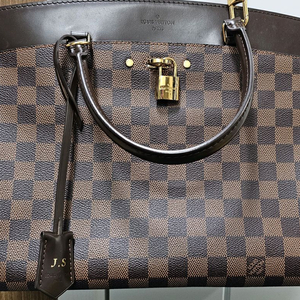 다미에 캔버스 핸드백