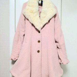 파스텔 핑크 알파카 플레어 여신 코트(~55사이즈)