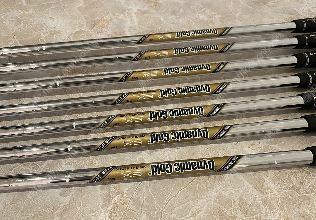 트루템퍼 다이나믹골드 EX 투어이슈 웨이트락 S200 아이언샤프트 5-PW 6개세트--0