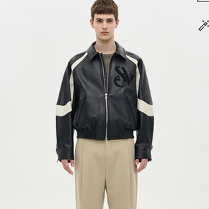 시스템 옴므 SYSTEM 페이크 가죽 블루종 자켓 100사이즈 정품 이미지