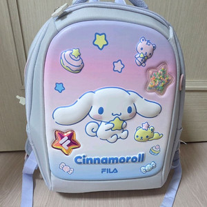 휠라키즈 저학년 시나모롤 책가방, 보조가방세트