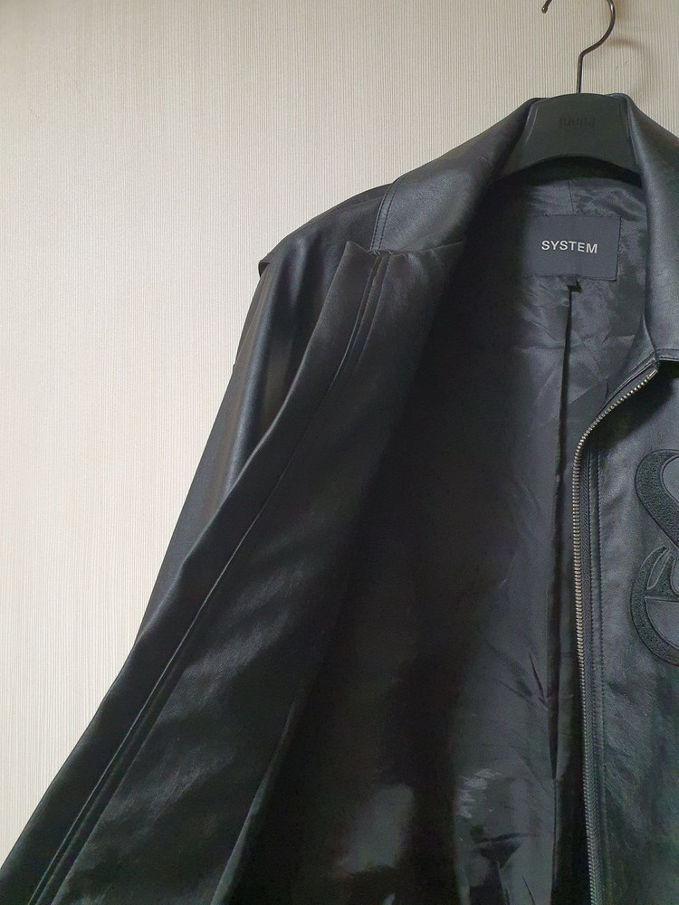 시스템 옴므 SYSTEM 페이크 가죽 블루종 자켓 100사이즈 정품 이미지