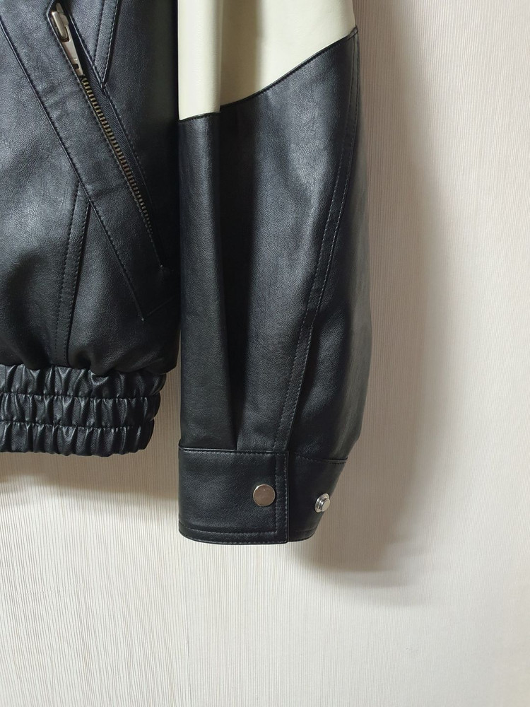 시스템 옴므 SYSTEM 페이크 가죽 블루종 자켓 100사이즈 정품 이미지