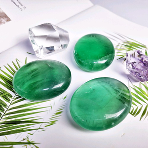 고품질 플루라이트 둥근원석 핸드스톤 크리스탈 1pc