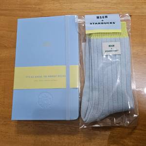스타벅스 다이어리 2026 스카이블루(위클리 플래너)와 MSGM 스타벅스 스카이블루 양말 세트