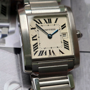 까르띠에 프랑세즈 탱크 2465 올스틸 중형 쿼츠 브레이슬릿 ver. (감정서 포함)