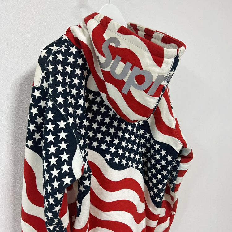 슈프림 14FW 3M 리플렉티브 성조기 써멀 후드집업 이미지