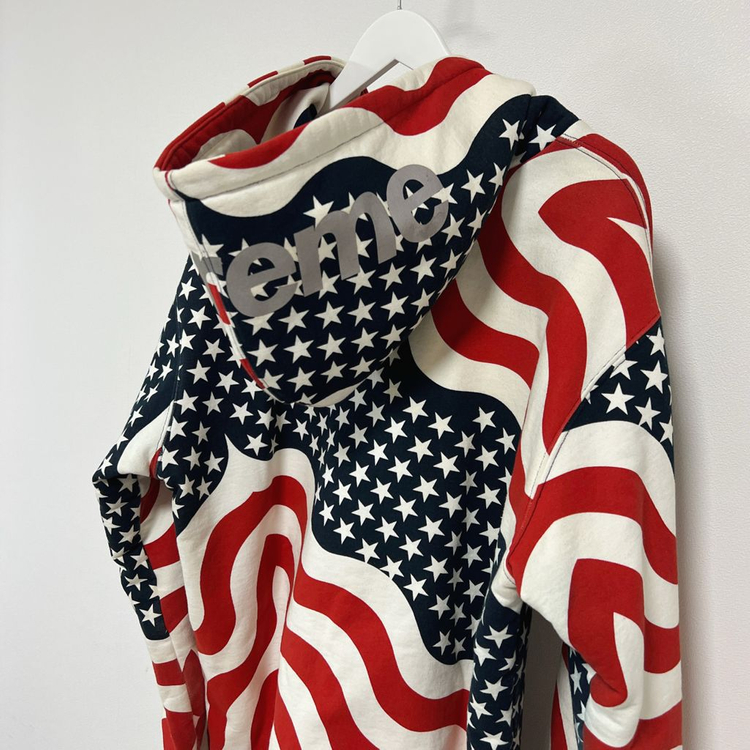 슈프림 14FW 3M 리플렉티브 성조기 써멀 후드집업 이미지