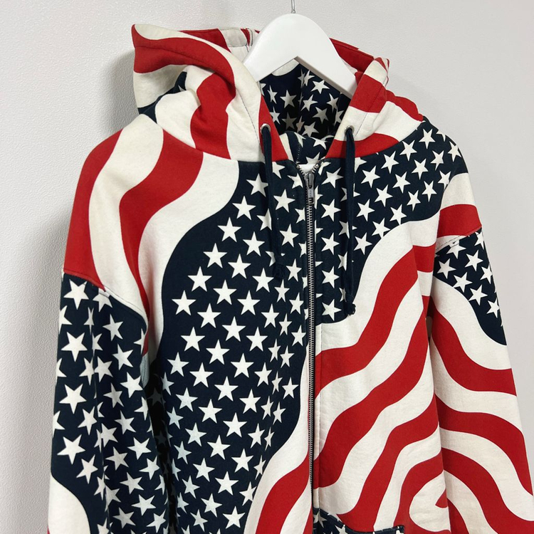 슈프림 14FW 3M 리플렉티브 성조기 써멀 후드집업 이미지