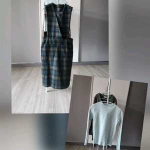 새상품) Dressing 모직 뷔스티에 롱 원피스 55~날씬66