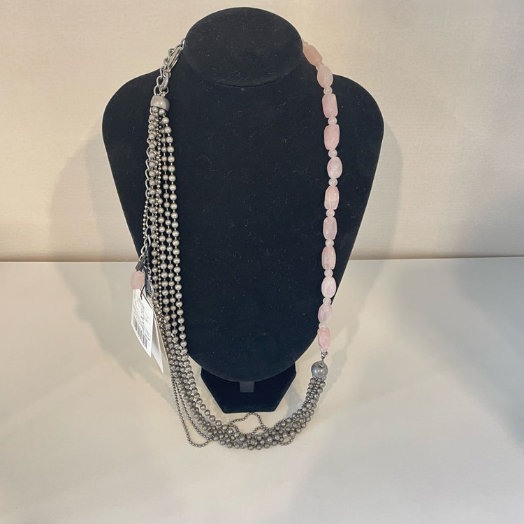 랑방 로즈쿼츠 레이어드 목걸이 새상품--2