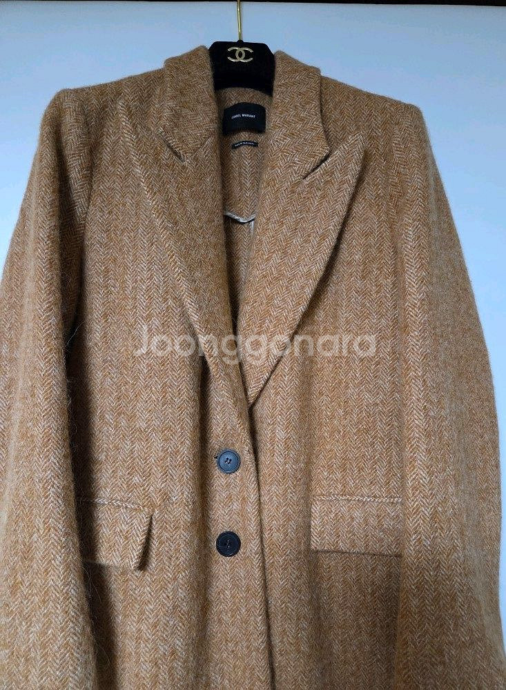 정가 150만원 이상! 이자벨 마랑 ISABEL MARANT 알파카 블렌드 헤링본 롱 코트 (38)--1