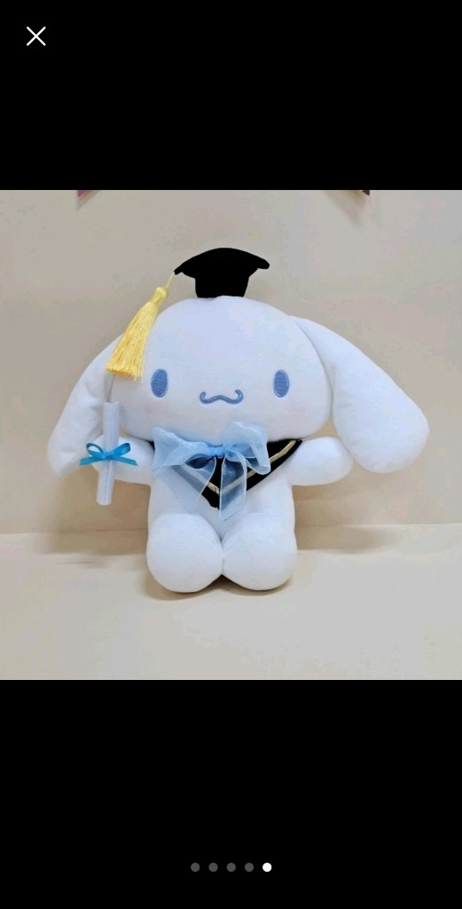 25cm 산리오 헬로키티 한교동 쿠로미 시나모롤 폼폼푸린 뉴학사모 중형 봉제 인형 (새상품, 정품택0) 이미지