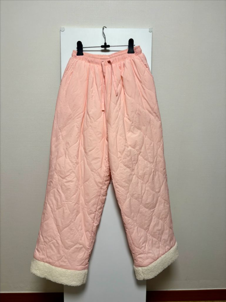 새제품)밑단 뽀글이 후리스 패딩 바지 팝니다--1