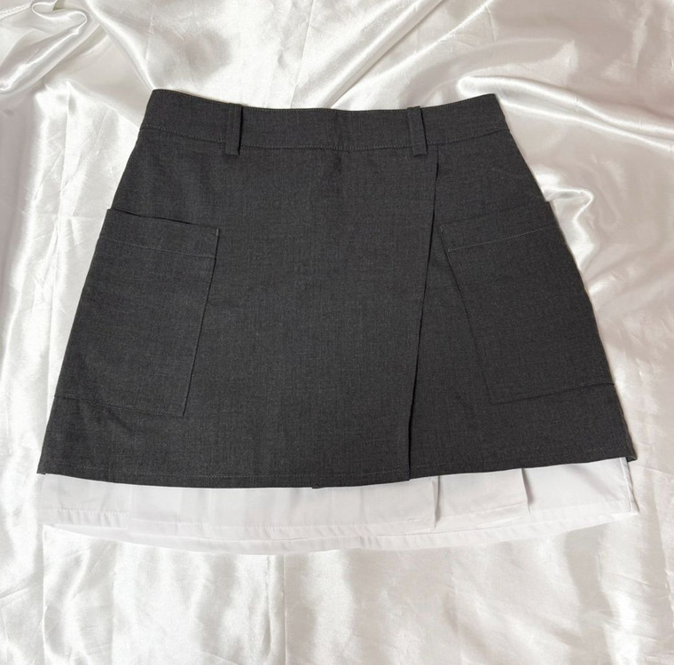 H&M 레이어드 랩스커트 34 흐앤므 흐엔므--1