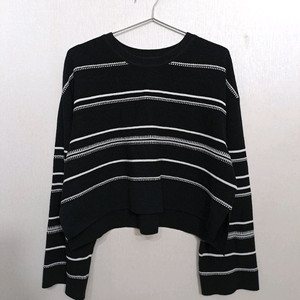 시스템(SYSTEM) 스트라이프 크롭 니트 (상태 최상)