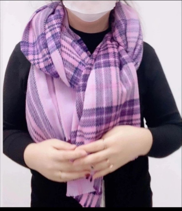 아크네스튜디오 울 체크 숄 머플러 CA0082--7