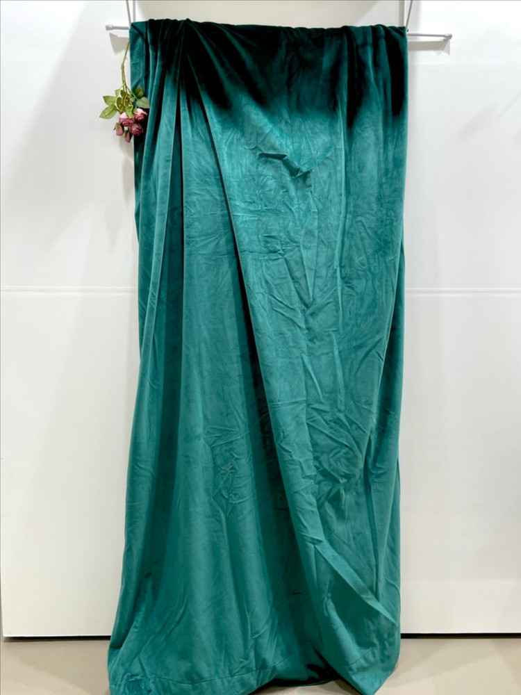 주문제작 에메랄드 그린컬러 벨벳커튼 260*236 1장--1