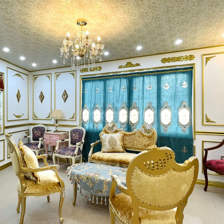 [부산] 새해 복을 부르는 금색 골드 소파+테이블 4인 세트--2