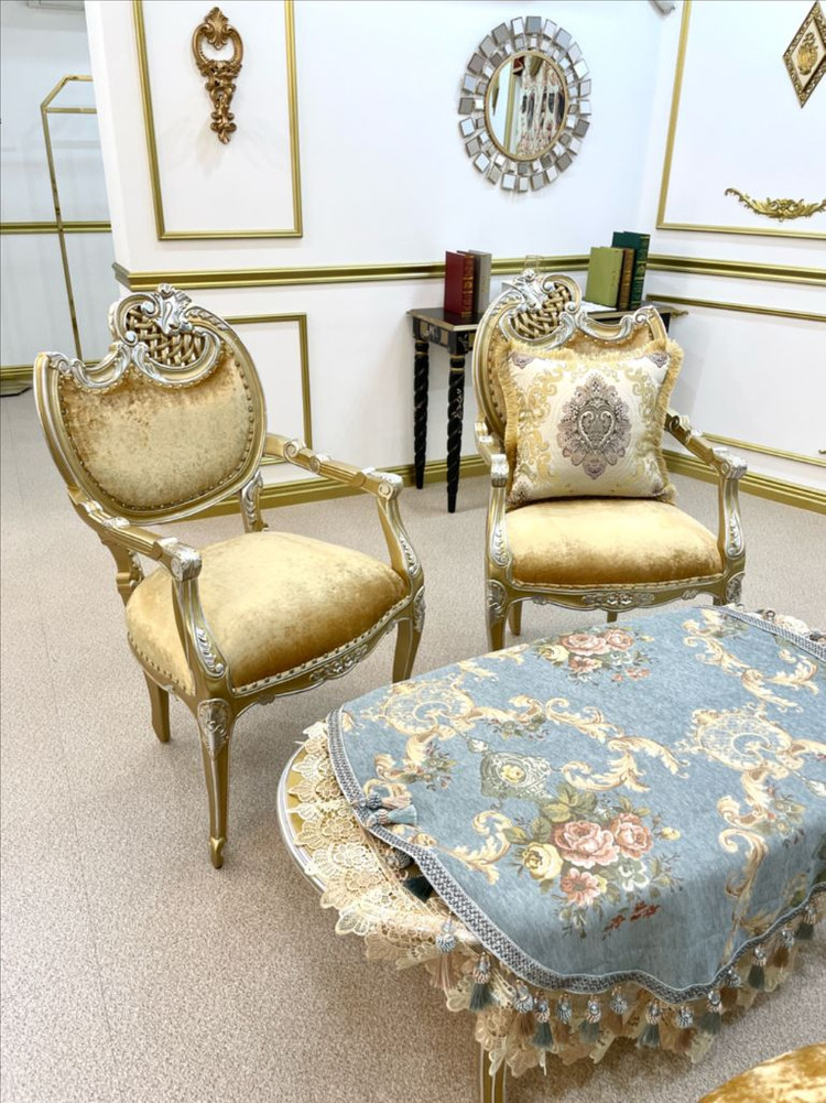 [부산] 새해 복을 부르는 금색 골드 소파+테이블 4인 세트--6