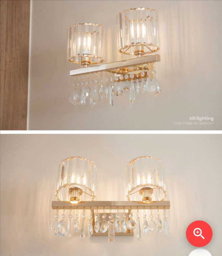 [박스 새상품] 프랑스궁전 컨셉 골드 크리스탈 2등 실내벽등--3