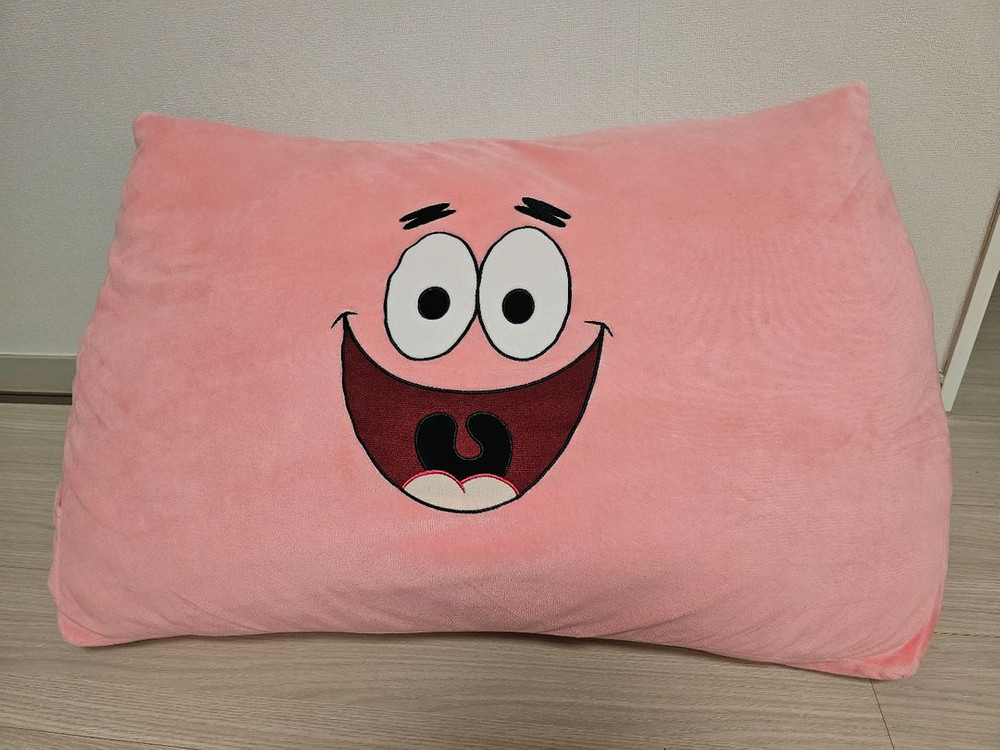 스폰지밥 뚱이 등쿠션 삼각쿠션 뚱이쿠션 침대쿠션--1