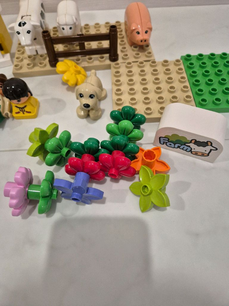 레고 아기 유아 큰 블록 농장 기차놀이 세트--1