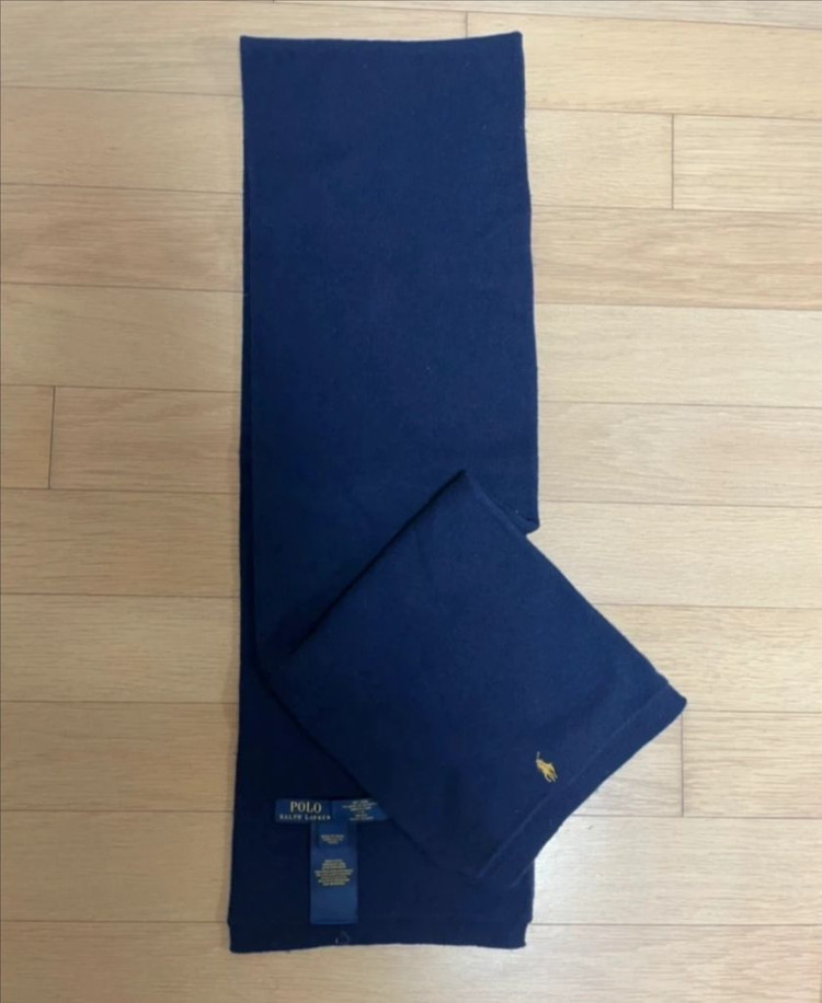 폴로 랄프로렌 네이비 울 머플러 (키즈)--1