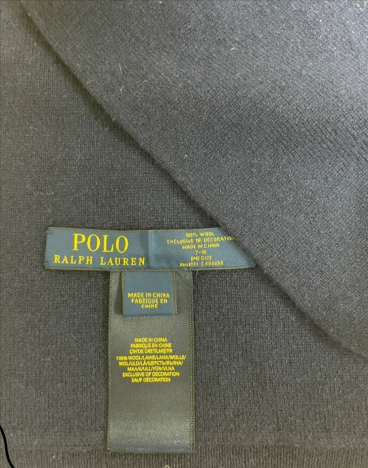 폴로 랄프로렌 네이비 울 머플러 (키즈)--2