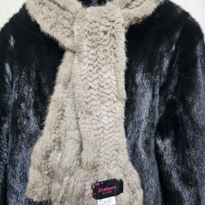 [미착용/새상품]밍크목도리 진도모피 정품 100%천연 밍크목도리/머플러