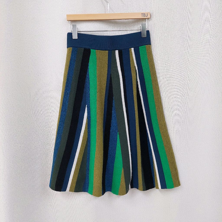 KENZO 겐조 스트라이프 니트 스커트--4