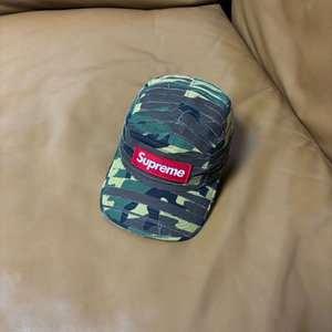 슈프림 캠프캡 모자 박스로고 레이어드 우드랜드 카모