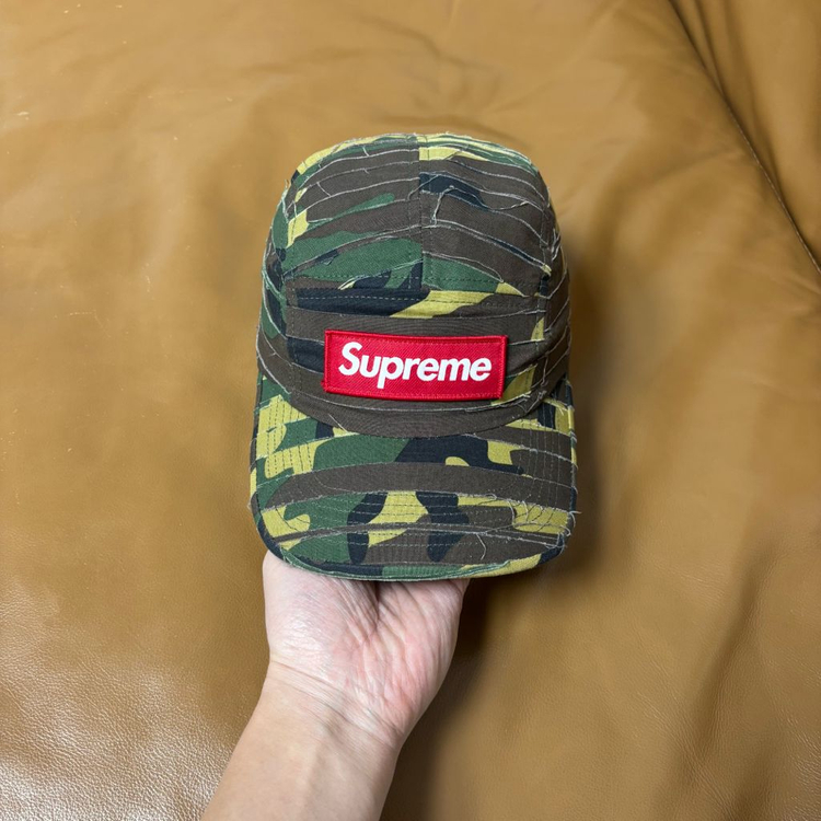 슈프림 캠프캡 모자 박스로고 레이어드 우드랜드 카모--1