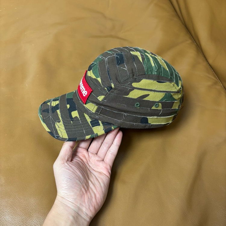 슈프림 캠프캡 모자 박스로고 레이어드 우드랜드 카모--3