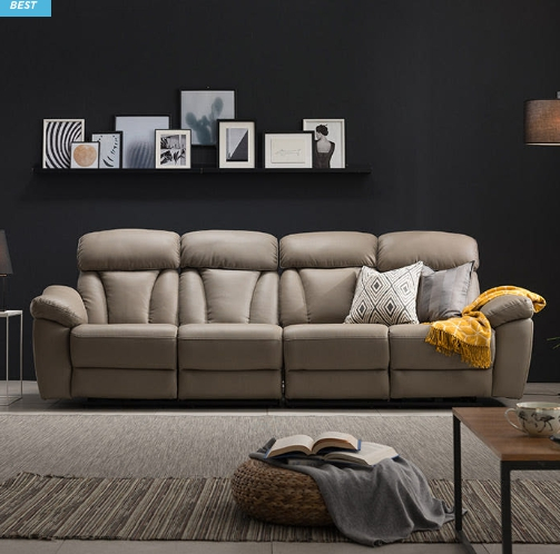 삼익가구 프라임 전동 USB 홈바 안락 거실 컵홀더 쇼파 4인용 가죽 소파 리클라이너, 스페이스 리프트 테이블--4