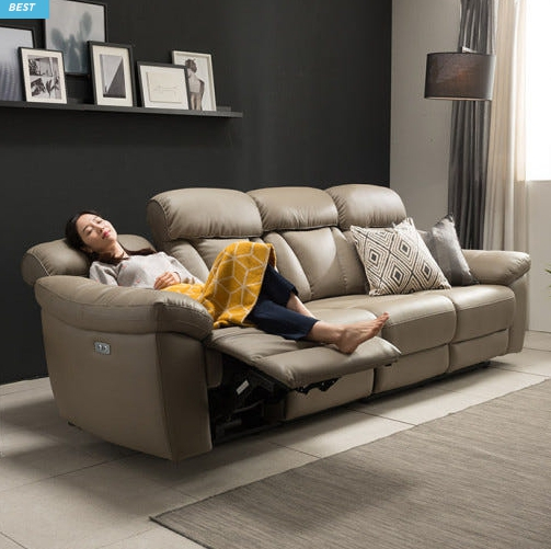 삼익가구 프라임 전동 USB 홈바 안락 거실 컵홀더 쇼파 4인용 가죽 소파 리클라이너, 스페이스 리프트 테이블--2