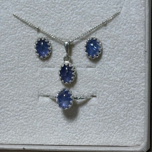 탄자나이트 실버 쥬얼리 세트