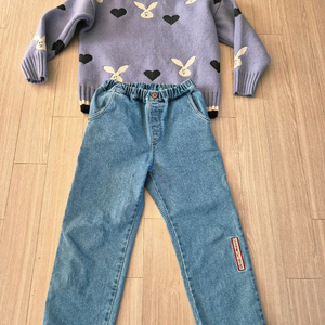 리미떼두두 연청데님&니트 XXXL(3XL,140사이즈)