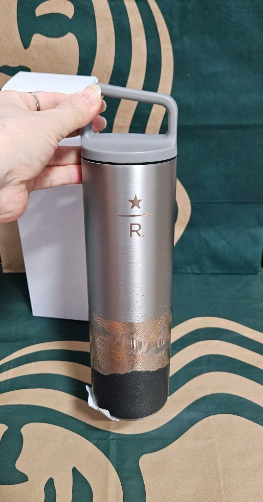 새상품S급]스타벅스 SS 미르 리저브 골드 핸들 텀블러 591ml--5