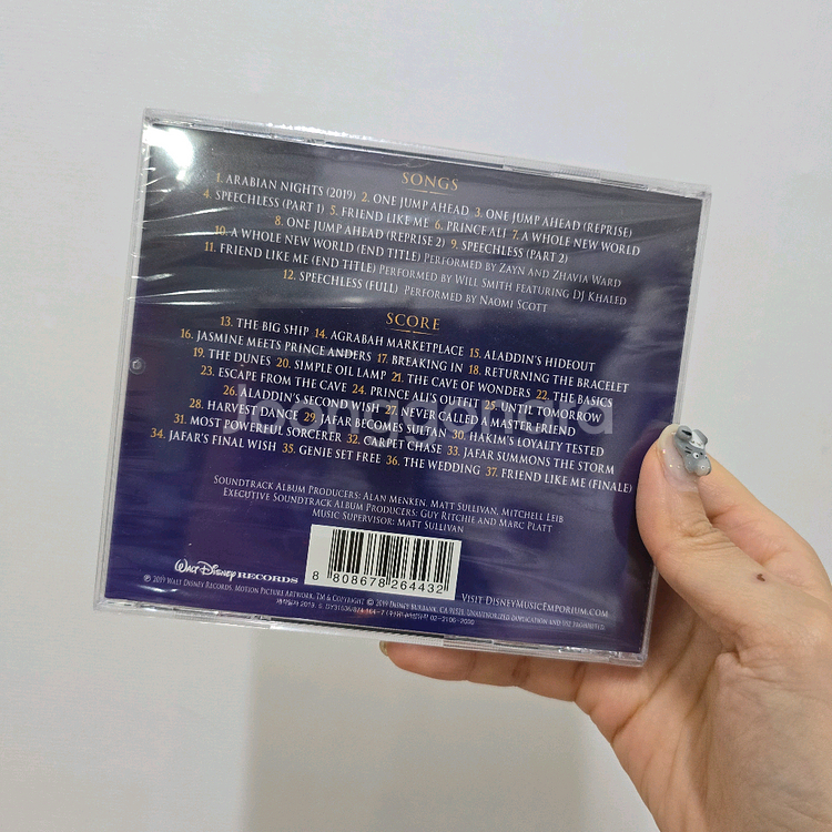 (미개봉) 알라딘CD & 포스터 (메가박스 알라딘 OST 콤보)--2