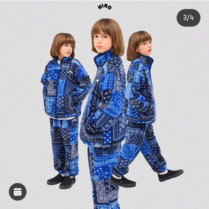 히로 페이즐리 집업 / 조거팬츠 블루150