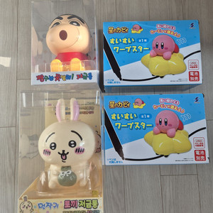 커비 쓱쓱 워프스타 굿즈 및 저금통 (4개)