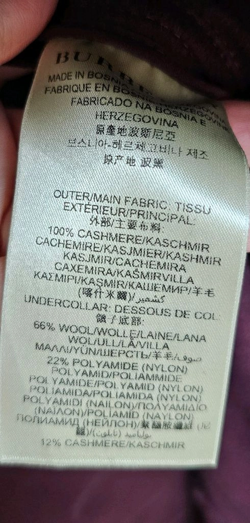 [버버리] 100% 캐시미어 샌드링햄 코트 이미지