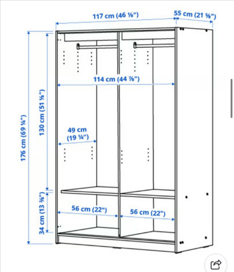 이케아 클레프스타드 슬라이딩 옷장--3